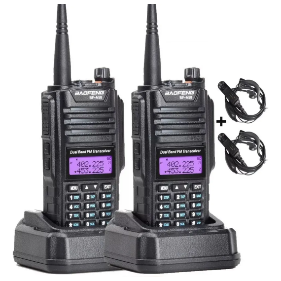 Kit x2 Handy Baofeng A58S VHF UHF 8W Sumergible VOX