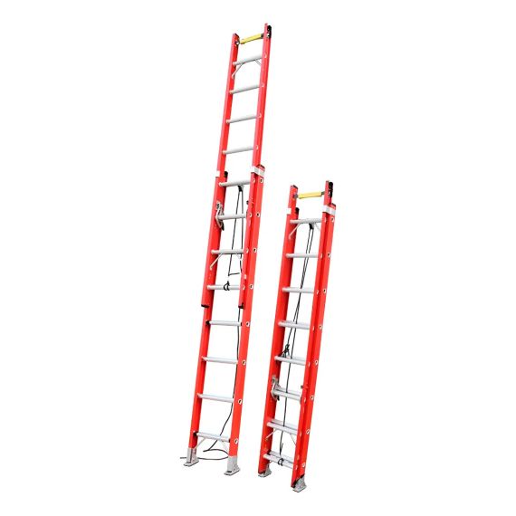 Escalera Dieléctrica Extensible 12 Escalones + Apoya Poste
