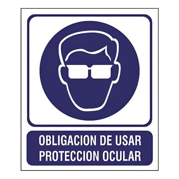 Cartel De Obligación De Usar Protección Ocular X 5 Uds