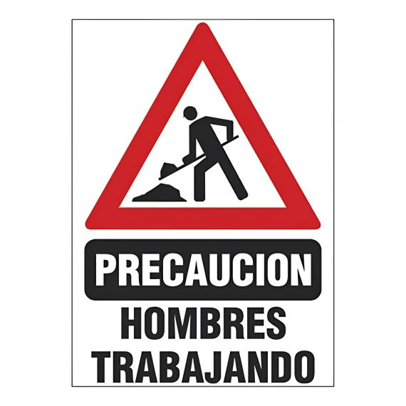 Cartel De Precaución Hombre Trabajando X 2 Uds.