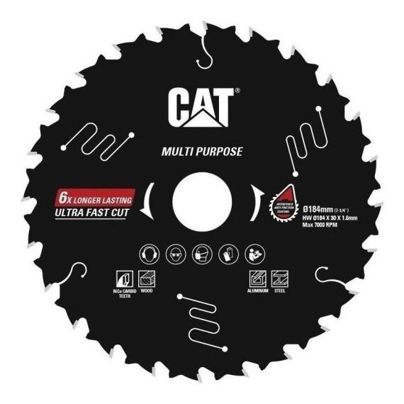Disco Sierra Circular Cat 184mm Multimaterial 24 Dientes