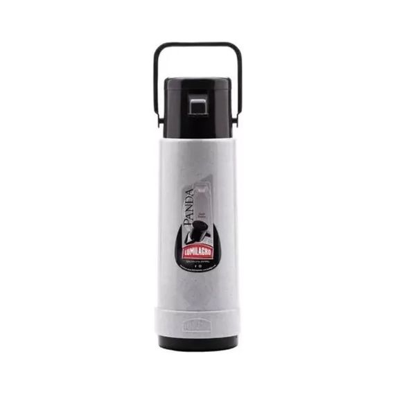 Termo De Vidrio Panda 1 Lts Bomba Lumilagro C/ Manija Y Pico
