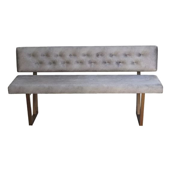 Banco Kota Gris Oscuro Terciopelo Living Comedor