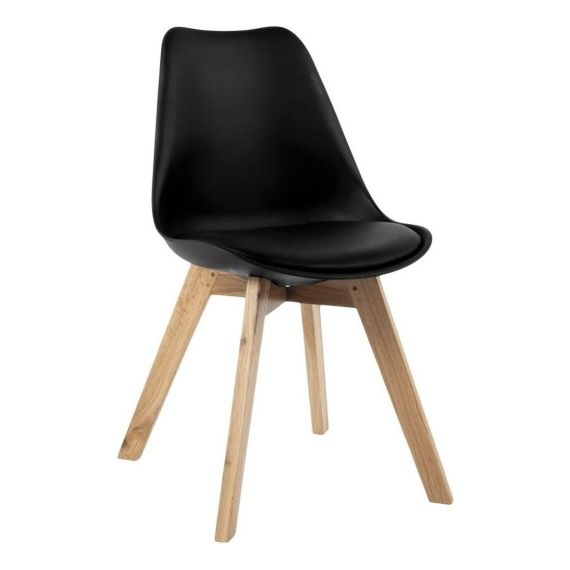 Silla Tulip Poliprop Y Madera Alm. Ecocuero 48x43x43cm