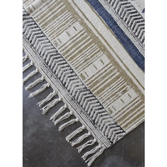 Alfombra Dinka 95 X 180 Cm Estampada Con Motivos Geométricos