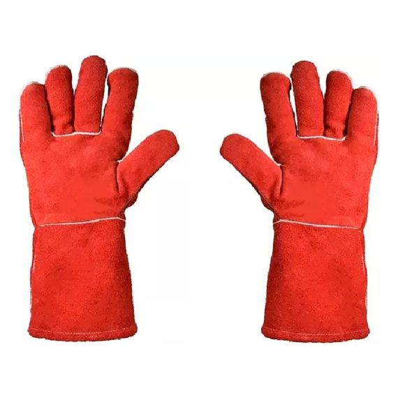 Guante Soldador Descarne Largo Rojo De Pascale Forrado X 12