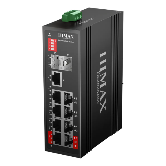 Switch Industrial Himax 11 Puertos Poe Sfp Ip40 360w
