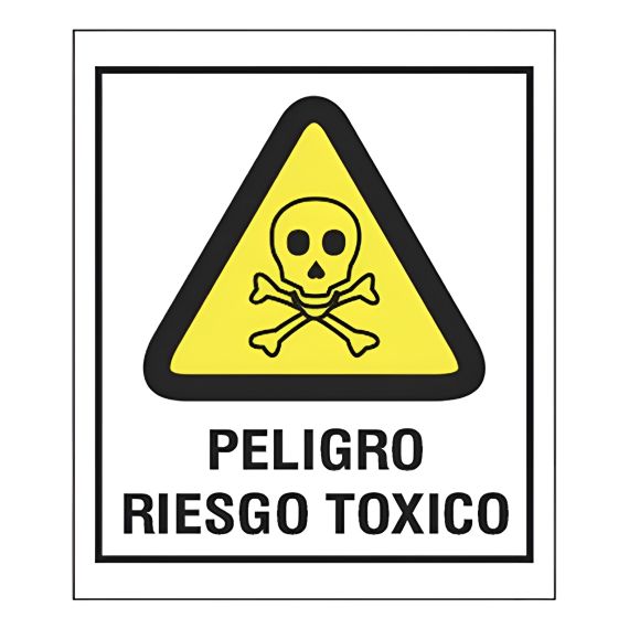 Cartel De Peligro Riesgo Tóxico X 5 Uds