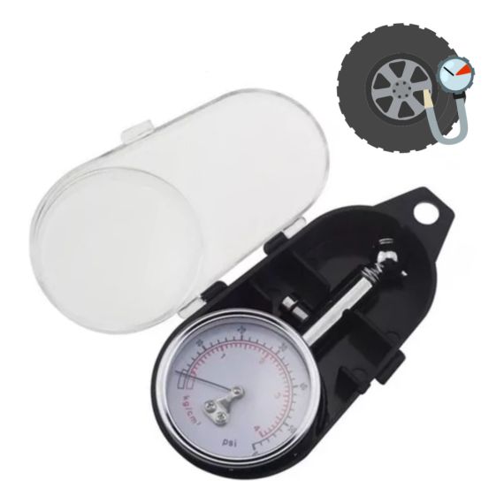 Medidor De Presión De Neumáticos Metálico 100 Psi C/ Estuche