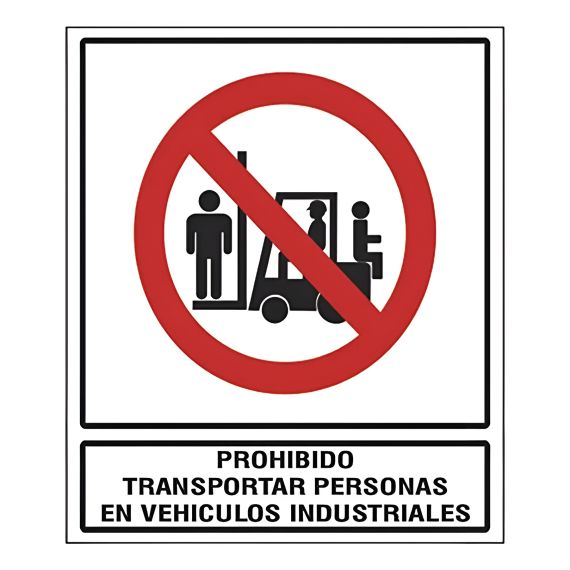 Cartel De Montacargas Prohibido Transportar Personas X 5 Ud