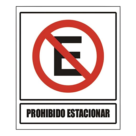 Cartel Prohibido Estacionar 22 Cm X 26 Cm X 0,8 Mm