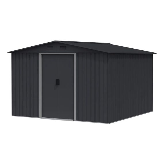 Caseta Depósito De Jardín Puerta Acero Galvanizado 8,82 M2