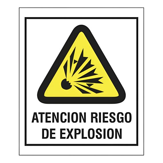 Cartel De Atención Riesgo De Explosión X 5 Unid.