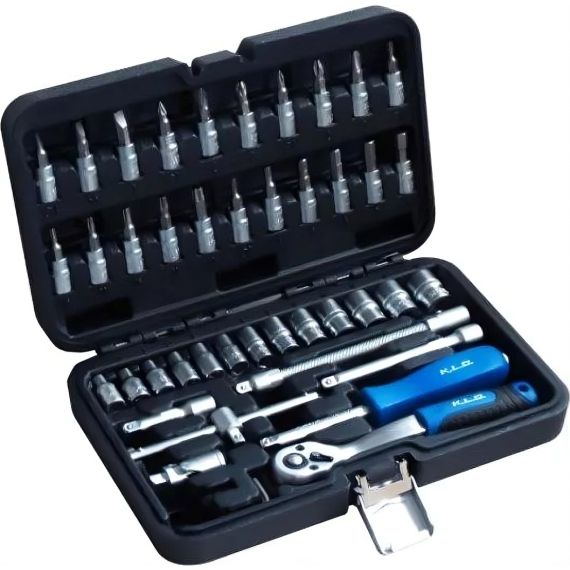Set Tubos Puntas Allen Llave Crique E. 1/4 PuLG 46 Pzs 
