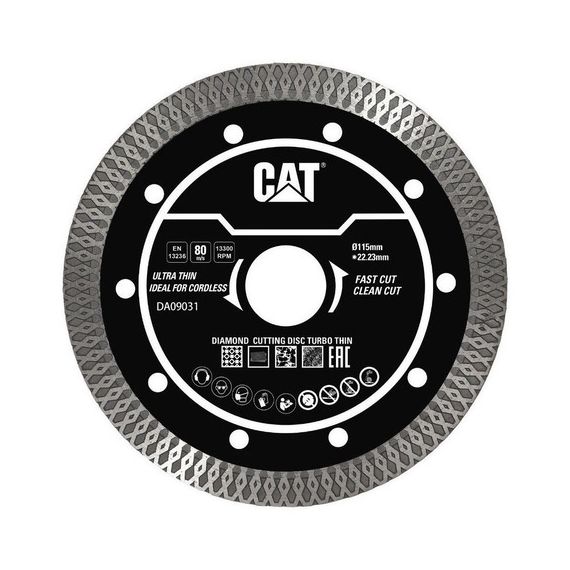 Disco Diamantado Turbo Amoladora 115mm Cat Extra Fino 1,4mm