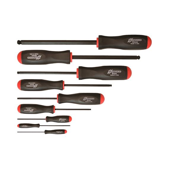 Set Destornilladores Punta Hexagonal 6-13mm 9 Piezas Bondhus