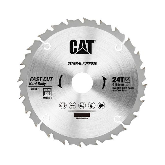 Disco Sierra Circular Cat 184mm 24 Dientes Corte Rápido