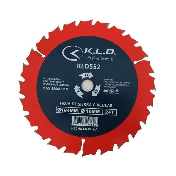 Disco Sierra Circular 184mm 24 Dientes Kld Para Madera