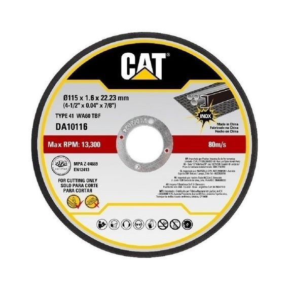 Set 10 Discos De Corte Amoladora 115mm 4 1/2 Pulgadas Cat