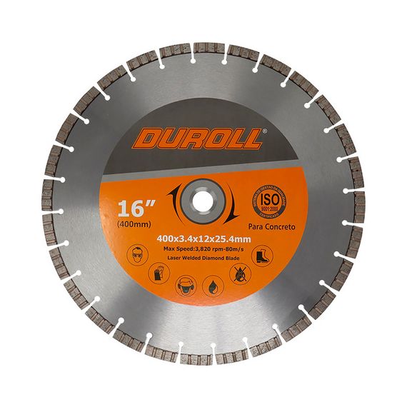 Disco Diamantado Laser Esp. Hormigon 400mm Buje 25,4mm