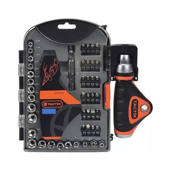 Set Compacto 47 Piezas Tactix Encastre 1/4 Tubos/bits Stubby