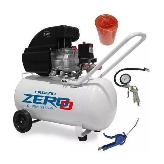 Compresor De Aire 50 Litros 2,5 Hp Zero Portátil Kit 3 Acces