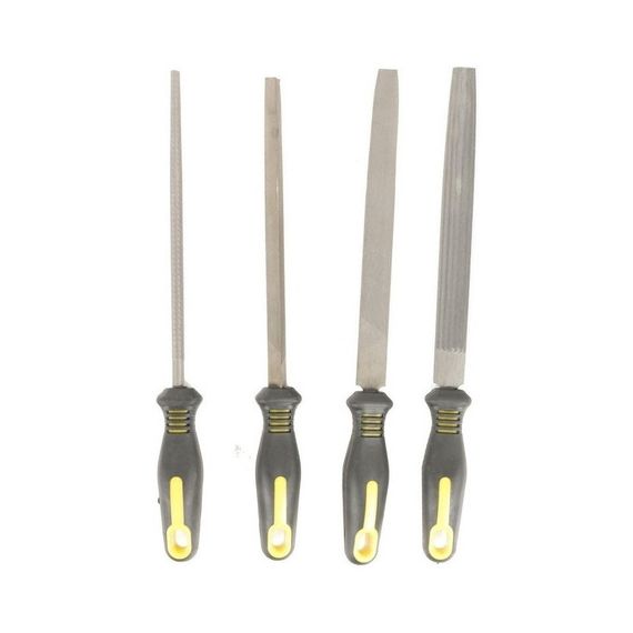 Juego Set Limas Surtidas Con Mango 4 Piezas 6 Pulgadas Kld