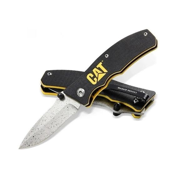 Cuchillo Plegable Punta Curva Cat 980003 Hoja Acero Inox 6cm