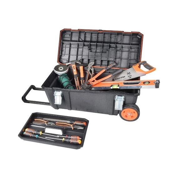 Caja De Herramientas Tactix 28 C/ruedas Manija