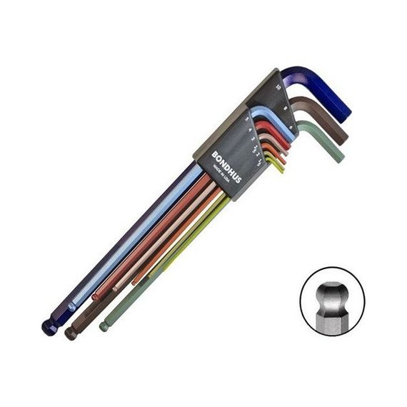 Set Llave Allen Color 1.5-10 Mm Blx9 Bondhus Extra Larga