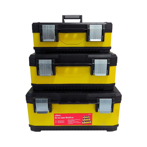 Set De Cajas Metálicas Para Herramientas C/ Traba Metálica