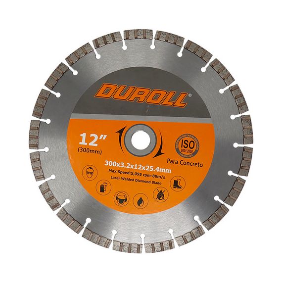 Disco Diamantado Láser Esp. Hormigón 300mm Buje 25,4mm