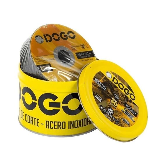 Disco De Corte P/ Acero Inoxidable 115 x 1.6 x 22.2 mm Lata x 50 Dogo