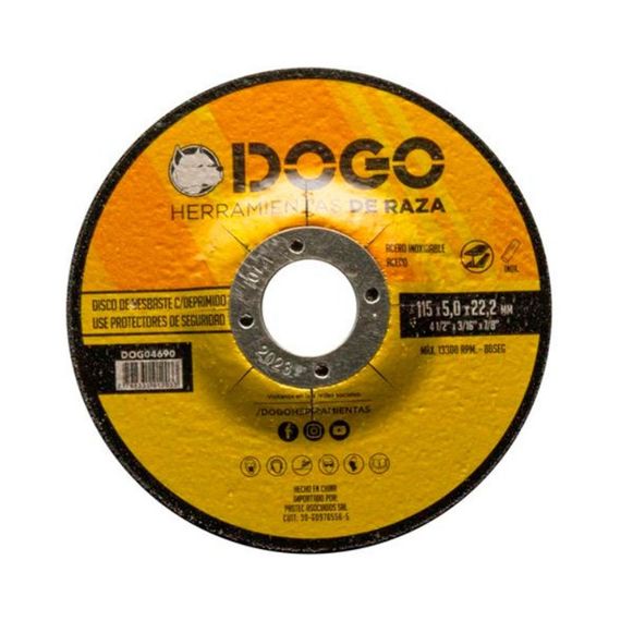 Disco C/ Deprimido P/ Metal 115 x 5.0 x 22.2 Caj X 25 U Dogo