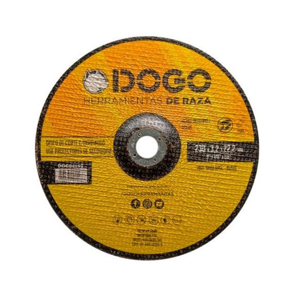 Disco C/ Deprimido P/ Metal 230 x 3.2 x 22.2 Caja X 25 Unidades Dogo