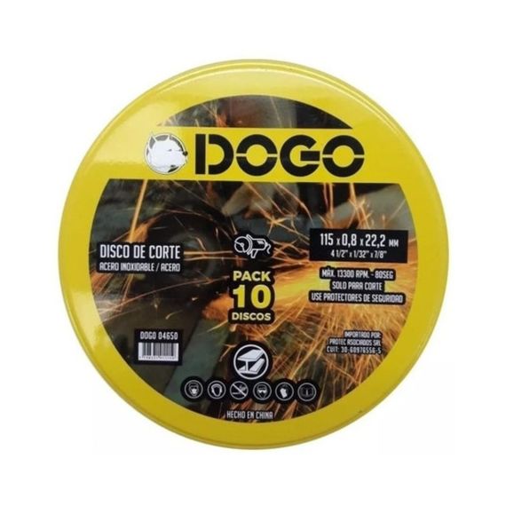 Disco P/Acero Inoxidable/Acero 115 X 1.6 X 22.2 Latax 10 U Dogo