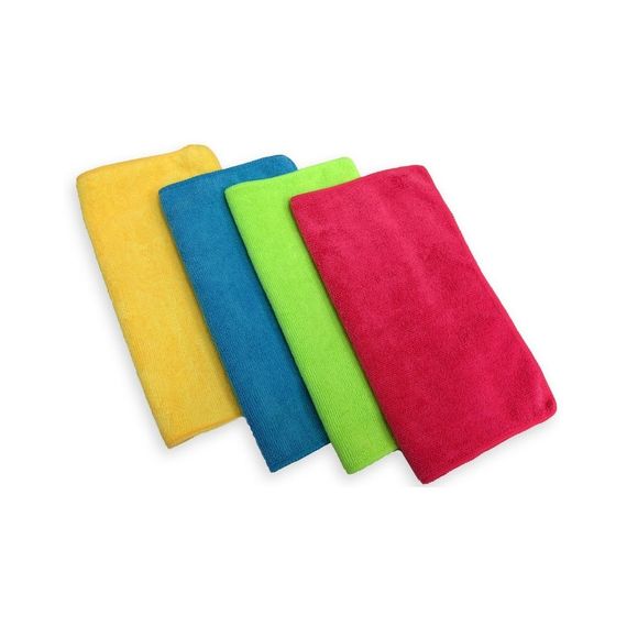 Pack 4 Paños Microfibra Multiuso 30x30cm - Varios Colores