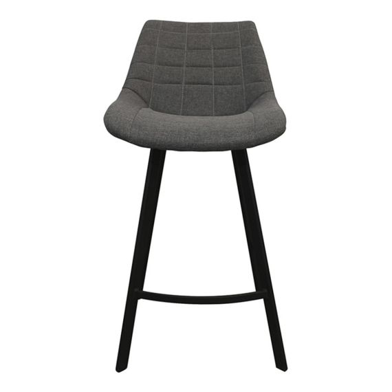 Banqueta Dorian Asiento Tapizado De Lino Pata Metálica X 2