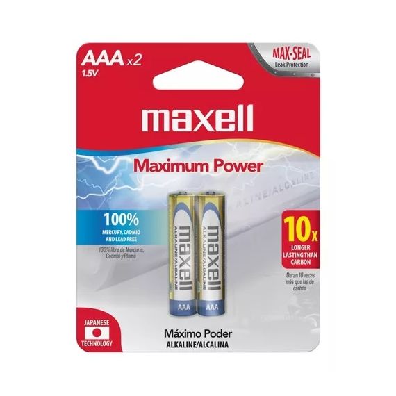 Pila Alcalina Aaa Lr03 Común Pack X 2 Unidades 1,5 V Maxell