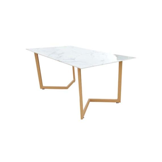 Mesa Arpeggio Living 200x100 cm Simil M&aacute;rmol Patas Met&aacute;licas