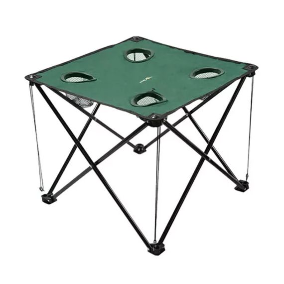 Mesa Plegable De Tela Azul Con Porta Vasos Camping Broksol