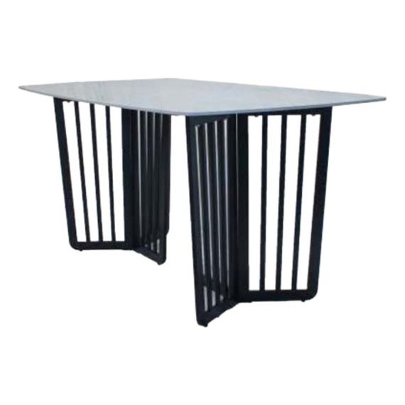 Mesa Diamond Black Con Patas Metálicas Living Comedor