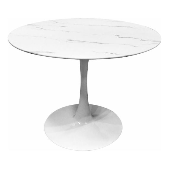 Mesa Tulip Mable Cocina Comedor 100 Cm Di&aacute;metro S&iacute;mil Marmol
