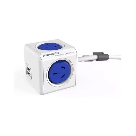 Prolongador Eléctrico 4 Tomas 220v Y 2 Usb Power Cube 1,5mt