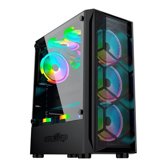 Gabinete Level Up Gamer Atx 1 Cooler Tras 3 Cooler Front Pc