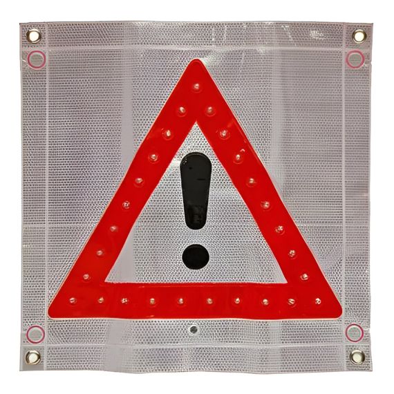 Bandera Plástica 47x50cm C/signo De Advertencia C/luz Led