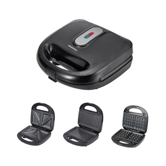 Sandwichera Wafflera Con Grill 3 En 1 Antiadherente Daewoo