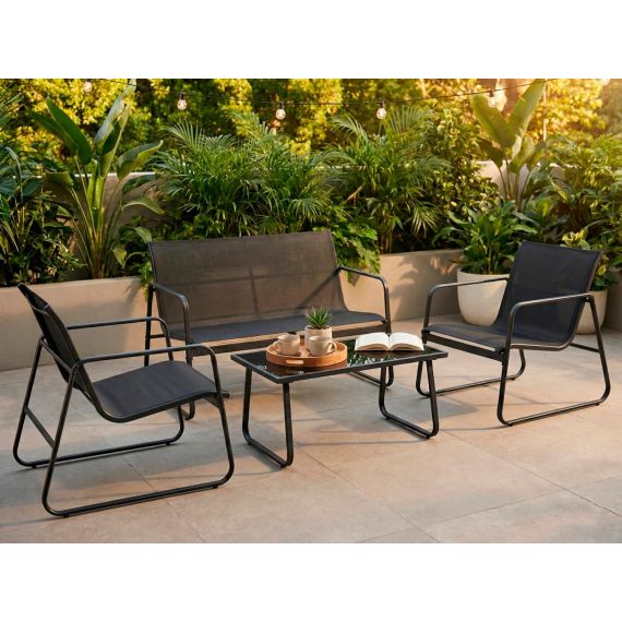 Set Aero De Jardín 4 Piezas Acero Y Textileno