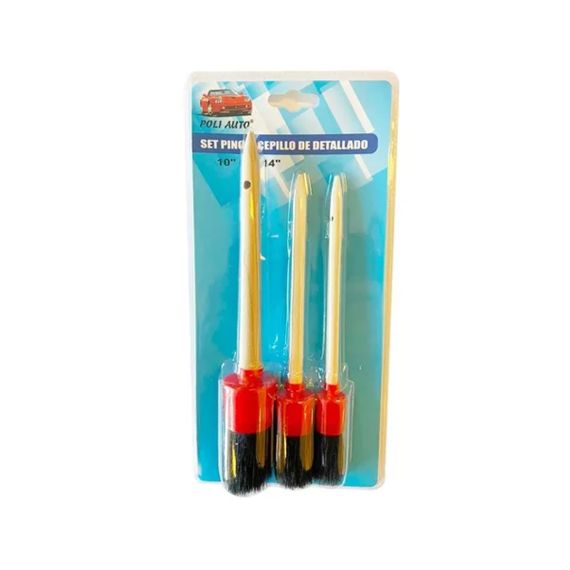 Set 3 Pinceles Detallados Con Cerdas De Pelo De Caballo