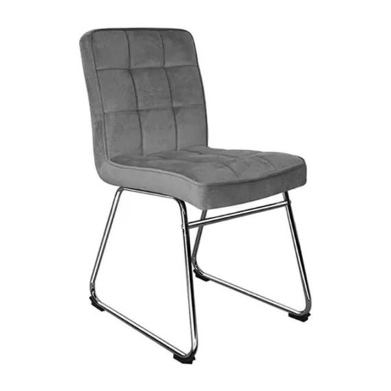 Silla Barcelona Pana Con Patas Cromadas Living Comedor